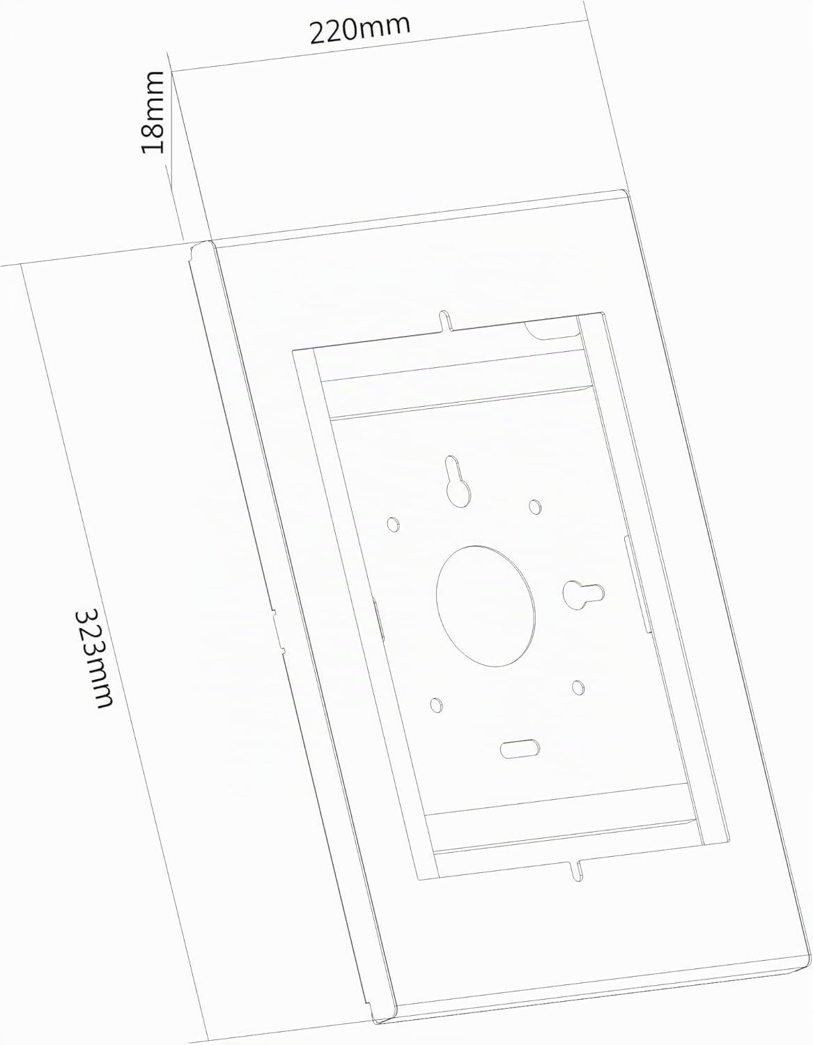 Abschließbare Tablet-Wandhalterung aus Stahl – Produktansicht 7