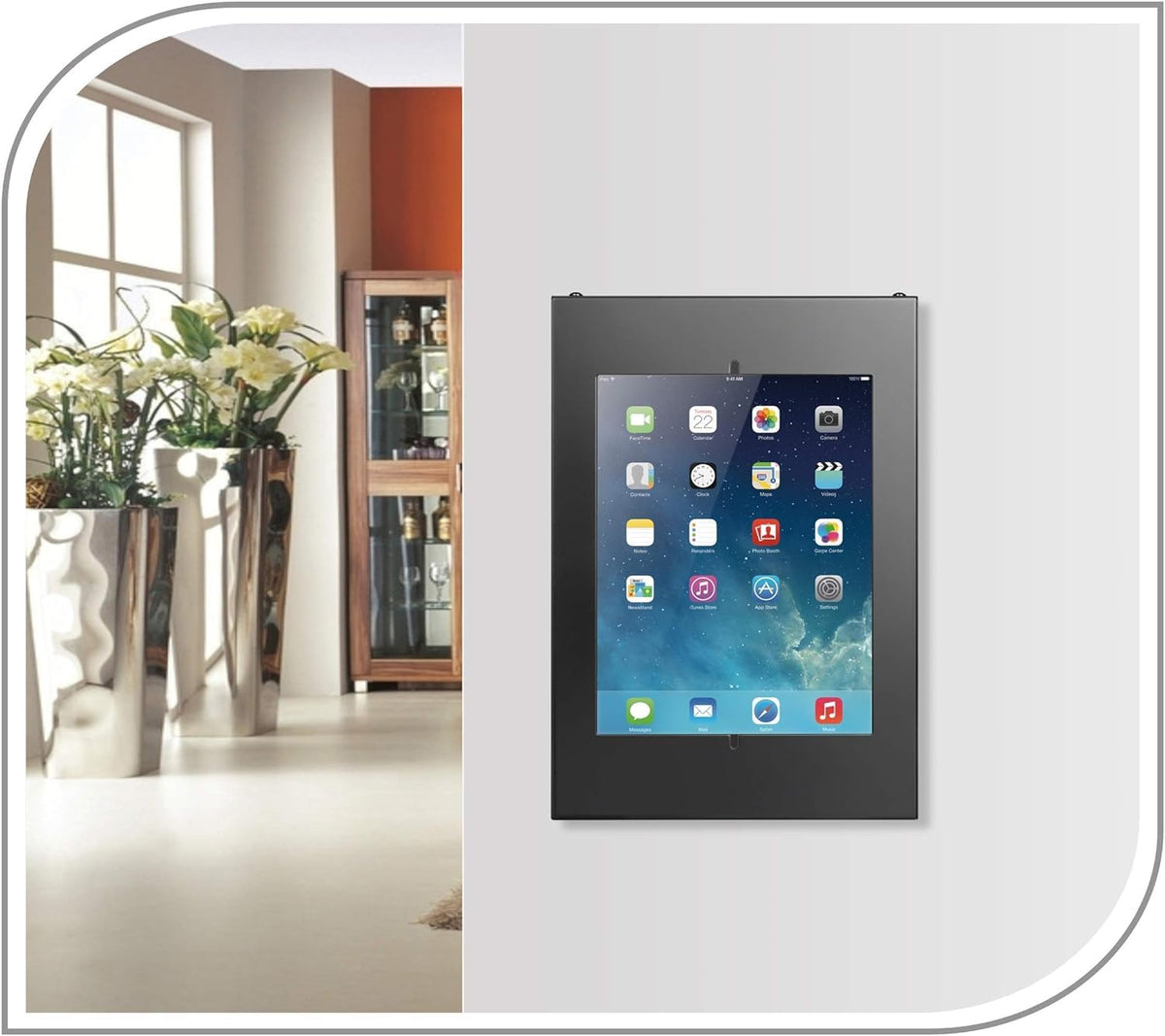 Abschließbare Tablet-Wandhalterung aus Stahl – Produktansicht 6