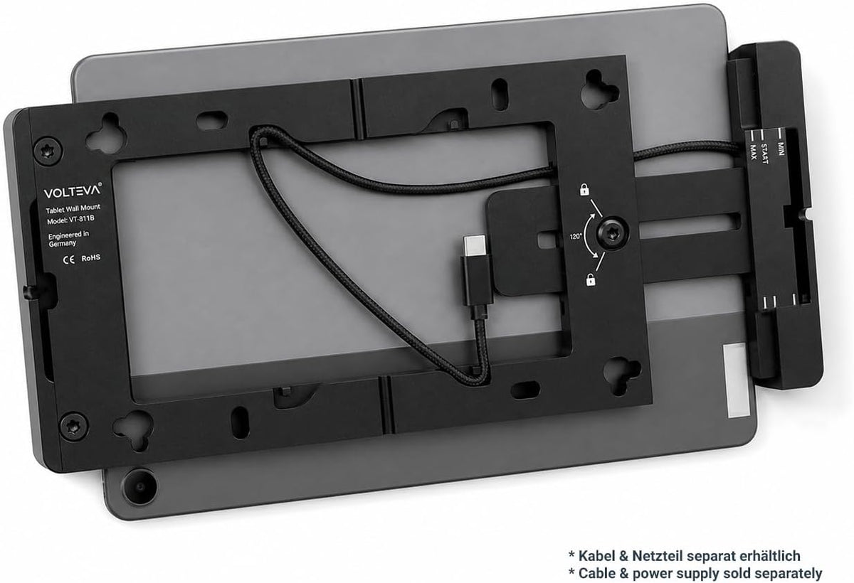Flache Tablet-Wandhalterung aus Aluminium – Produktansicht 3