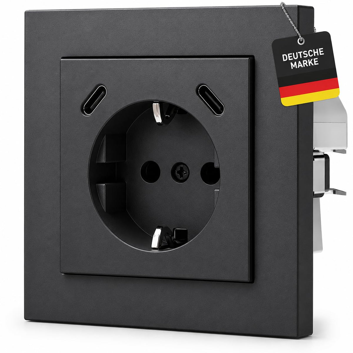 USB-Ladesteckdose in Anthrazit – Produktansicht 1